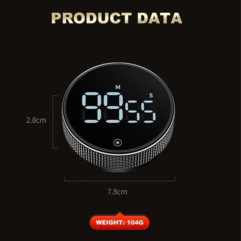 Dinrgo Magnetic Digital Timers Manual Countdown Kitchen Timer Countdown Clock Mechanical Counter for Cooking Shower Study