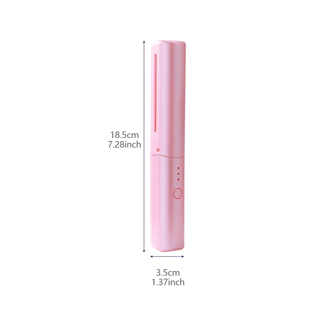 110-220V 2000mAh Battery Straightener Brush Hair Straightener Brush 3 Levels Anti-Scald Heat Up Cordless Rechargeable Hot Comb