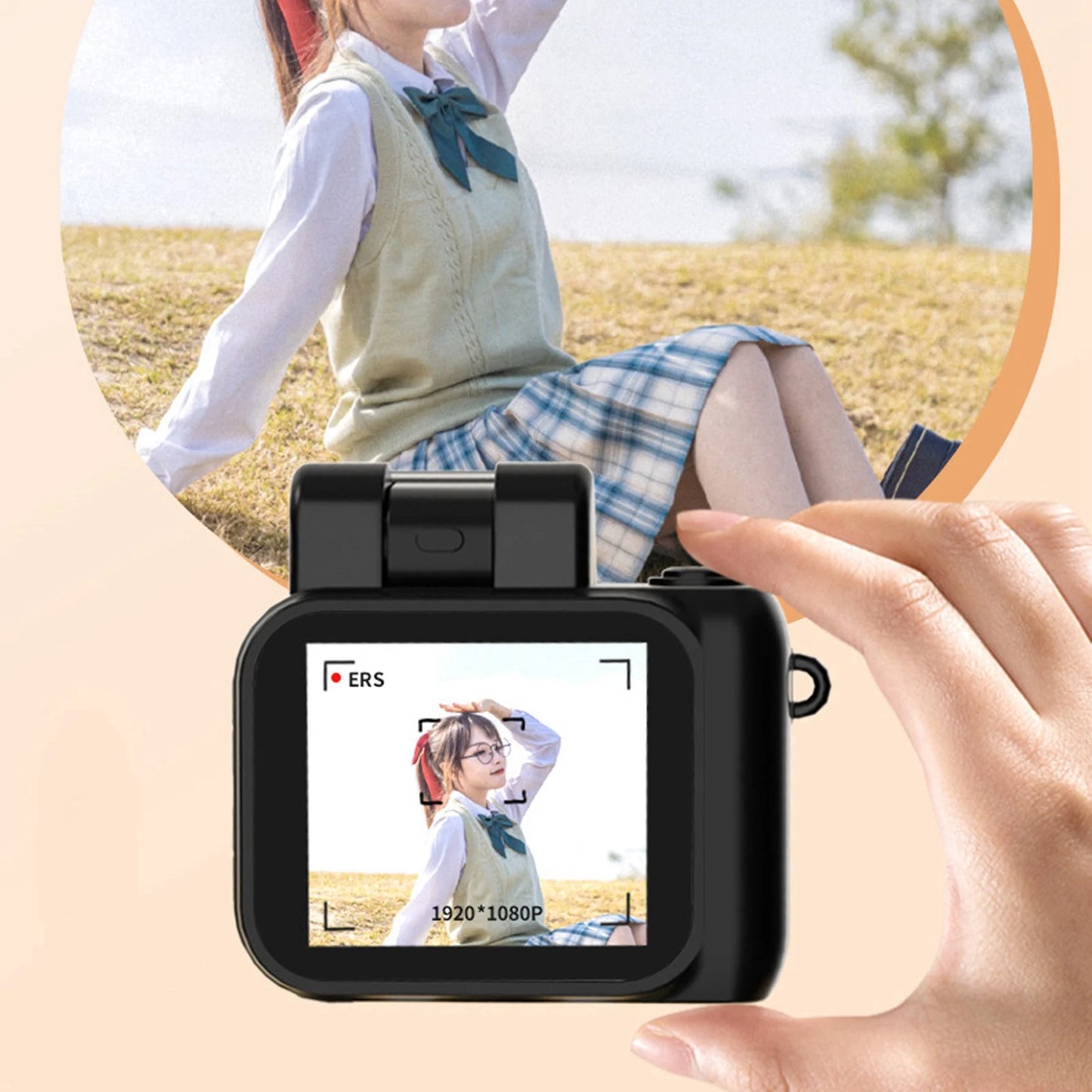 DV Camera HD 1080P 2MP 160° Lens Angle Portable Rechargeable Video Camera for Students School Girl Gift Video Camera DV Camera