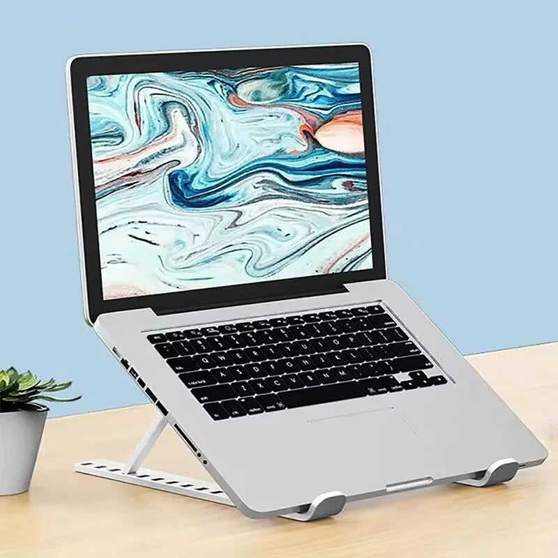 Adjustable Universal Laptop Stand - Non-Slip Foldable Cooling Notebook Holder Base Bracket for Tablet & Phone
