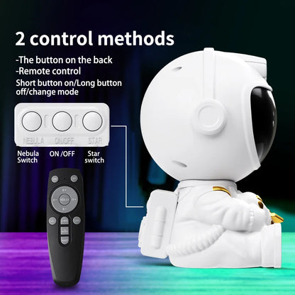 LED Star Galaxies Projector Night Light Astronaut Starry Sky Bedroom Room Decor Children's Gift - LED Atmosphere Creating Lamp