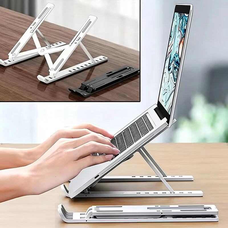 Adjustable Universal Laptop Stand - Non-Slip Foldable Cooling Notebook Holder Base Bracket for Tablet & Phone