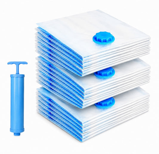 12 Pack Vacuum Storage Bags with Hand Pump